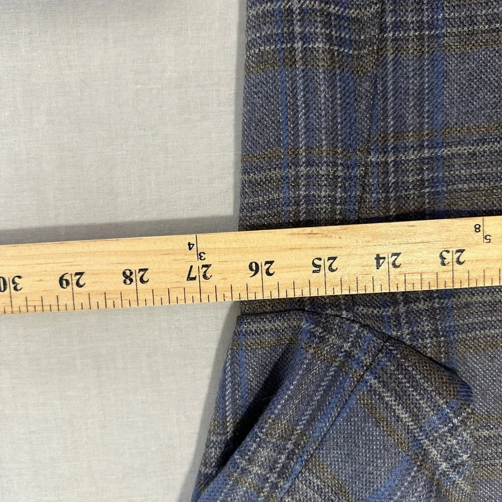 Stafford Men's 52R Sport Coat Gray Multi Plaid Wool‎ Blend Classic Fit Blazer